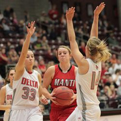 Delta defeated Manti 54-29 on Feb. 27, 2015 in the 2A girls semifinals. 