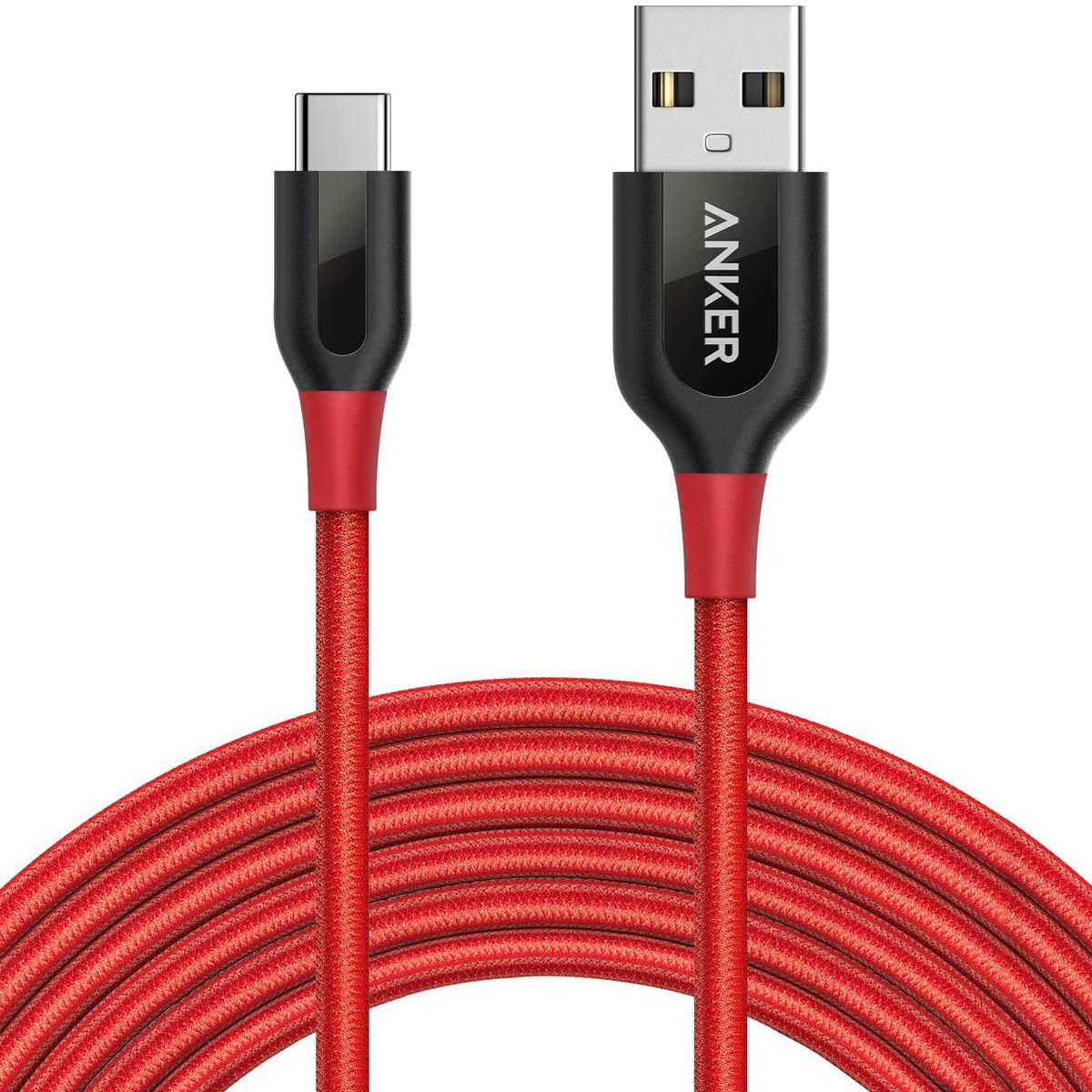 Product shot of a 10-foot USB-C cord