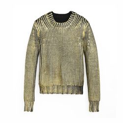 Crewneck sweater in gold, $130