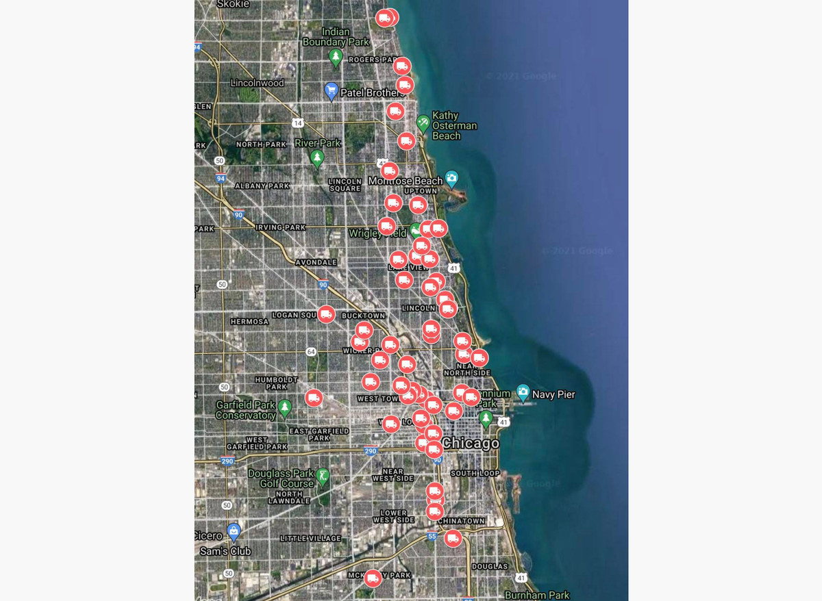 Moshe Tamssot created a map to track reported egg incidents throughout Chicago. Reports of the attacks go back two years.