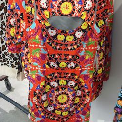 Cutout Printed Dress, $110