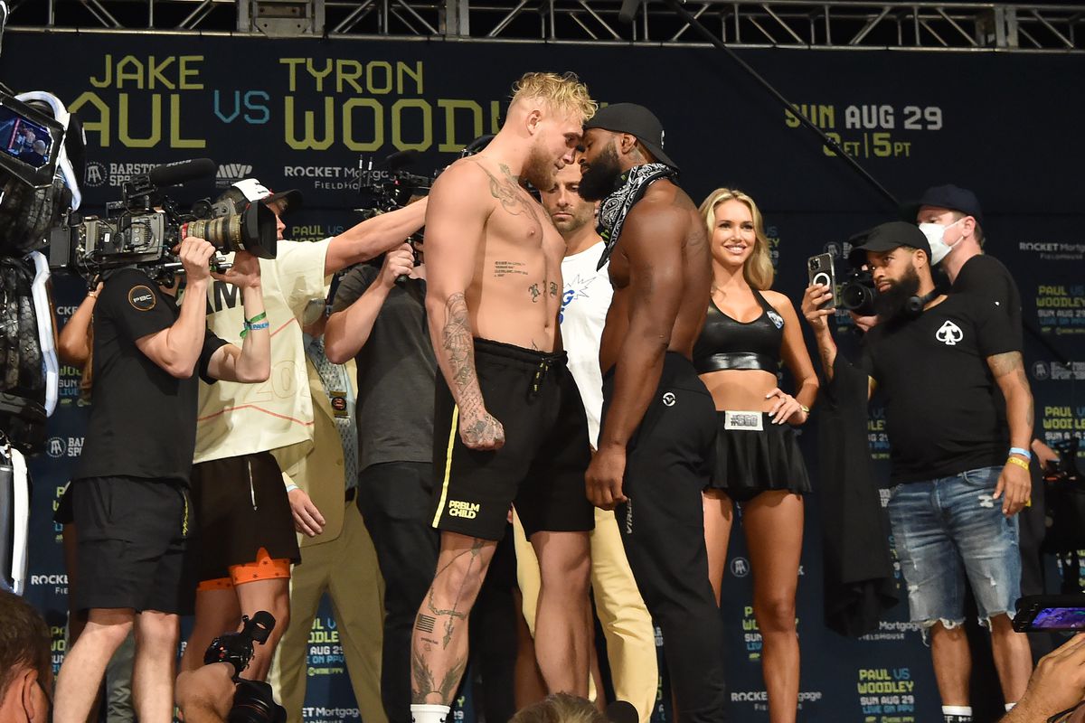 Jake Paul v Tyron Woodley - Weigh In
