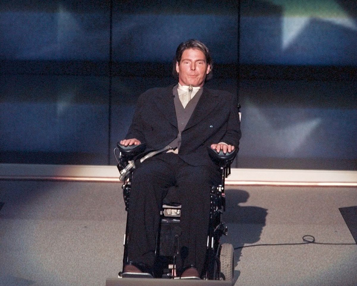 Actor Christopher Reeve, speaking at the 2000 Democratic National Convention
