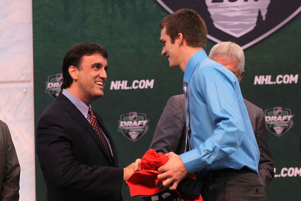 From 2011: Huberdeau gets the full Miami welcome treatment from special guest of the Panthers Tony Montana