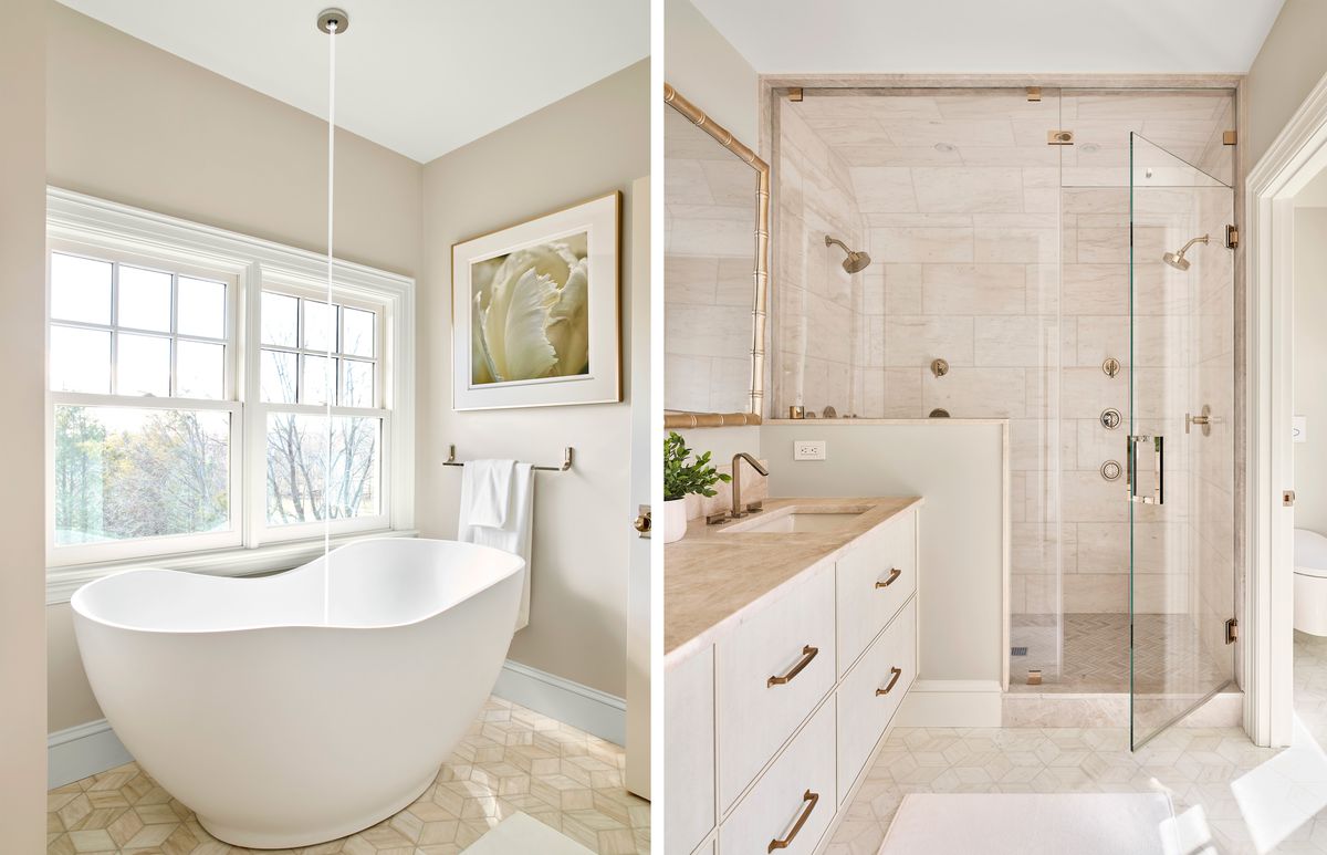 TOH house project in Cape Ann, soaking tub and vanity