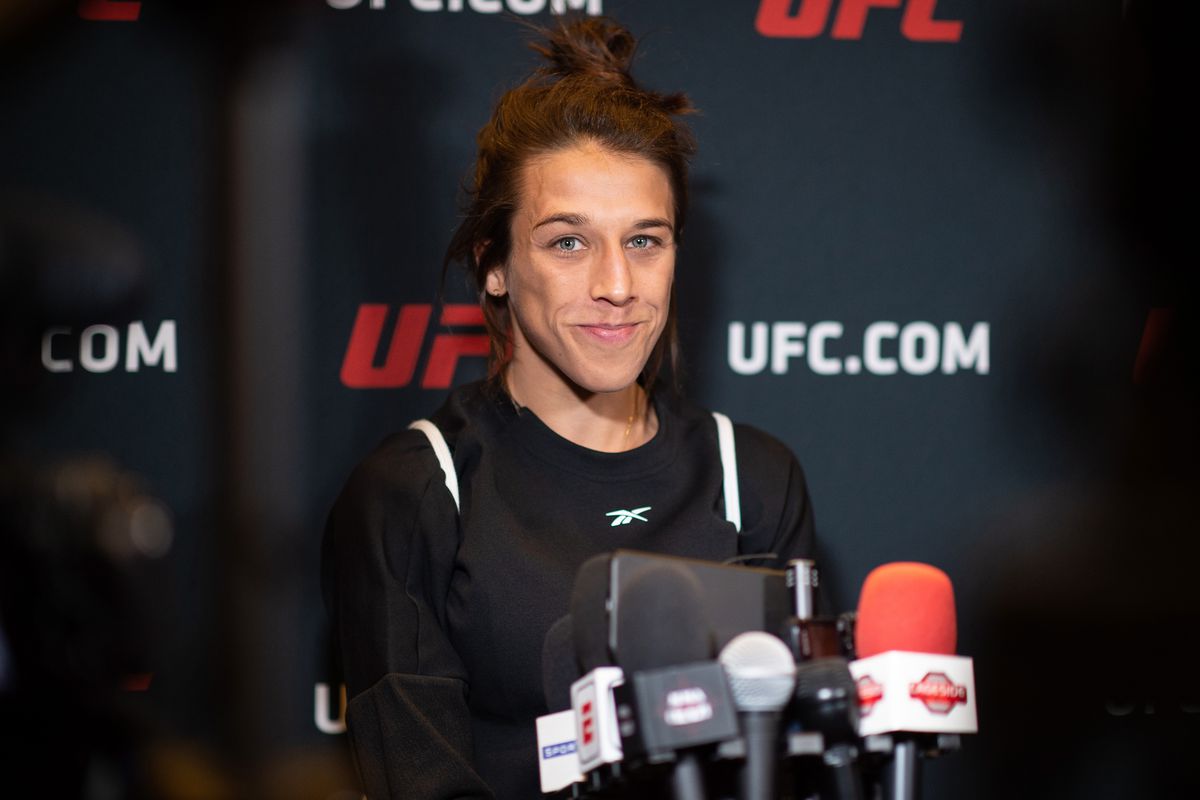 Joanna Jedrzejczyk during open workouts at UFC 248. 