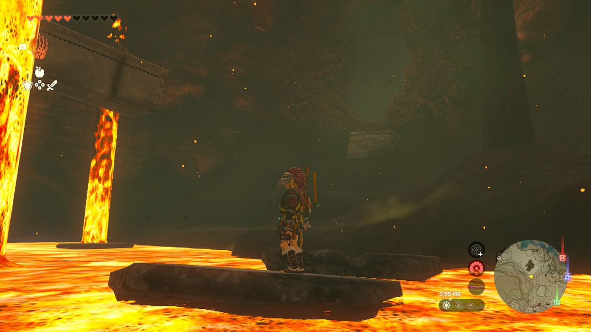 Link overlooks the passage to the right that leads to the treasure room in Zelda: Tears of the Kingdom