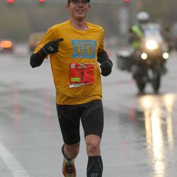 Seth Wold runs the Salt Lake City Marathon in Salt Lake City on Saturday, April 20, 2013. Wold placed second.