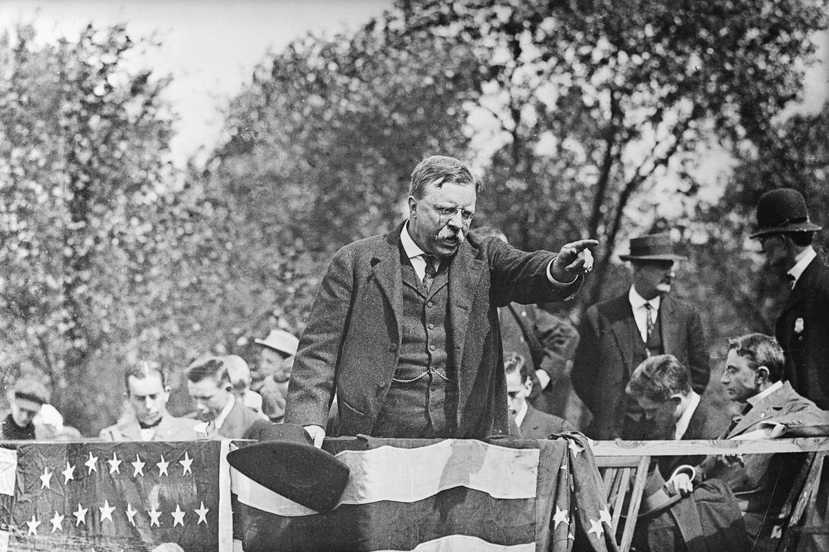 Theodore Roosevelt Giving Campaign Speech