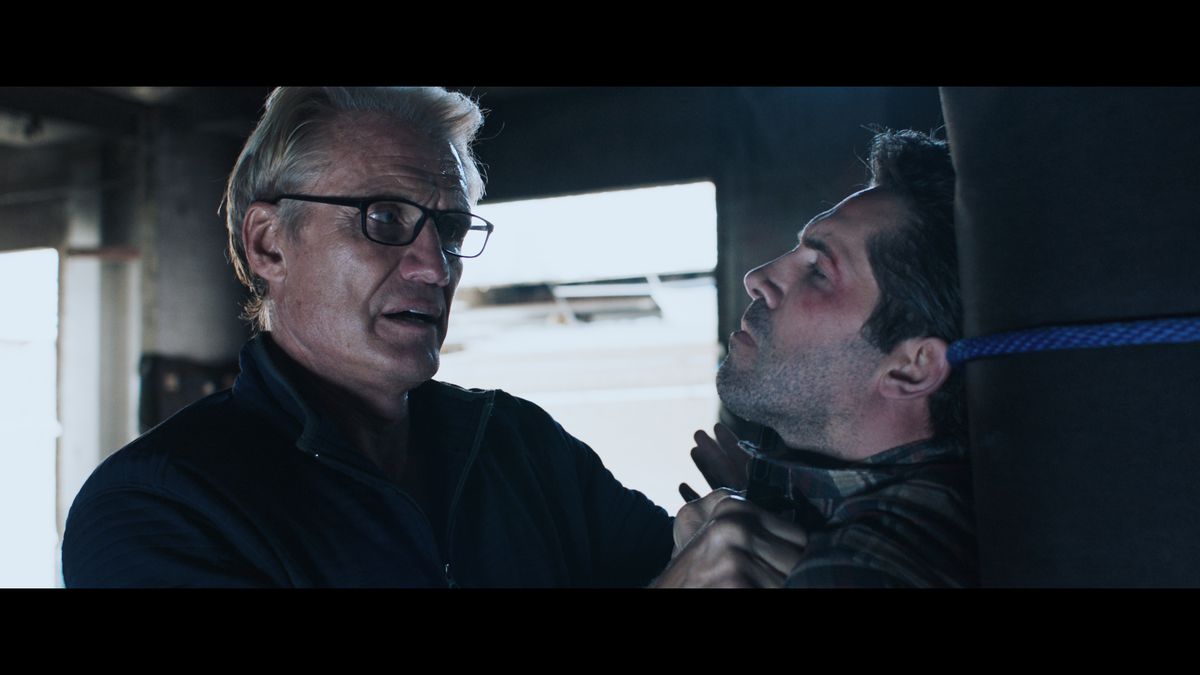 [L-R] Dolph Lundgren as Ericson and Scott Adkins as Mike in the action/thriller film,&nbsp;Castle Falls.