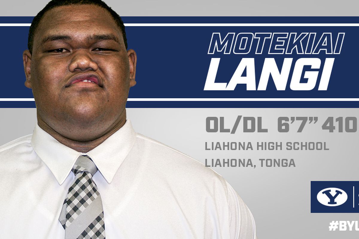 BYU Football's official bio graphic for Langi.