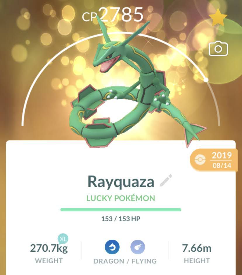 Lucky Rayquaza Pokemon Go
