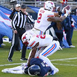 The SMU Mustangs take on the UConn Huskies in a college football game at Pratt & Whitney Stadium at Rentschler Field in East Hartford, CT on September 15, 2018.