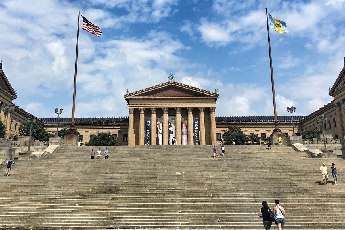 Steps outside the Philadelphia Museum of Art.