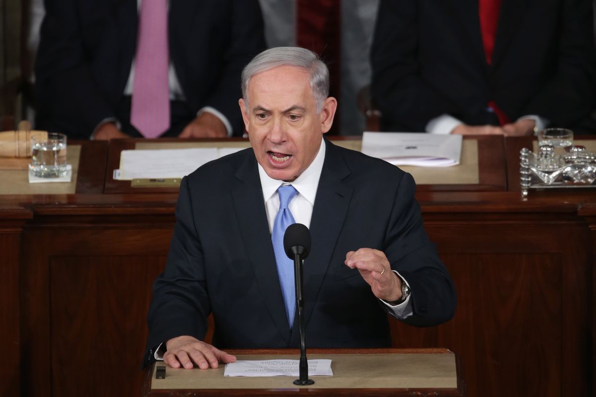 Netanyahu speaks to Congress.