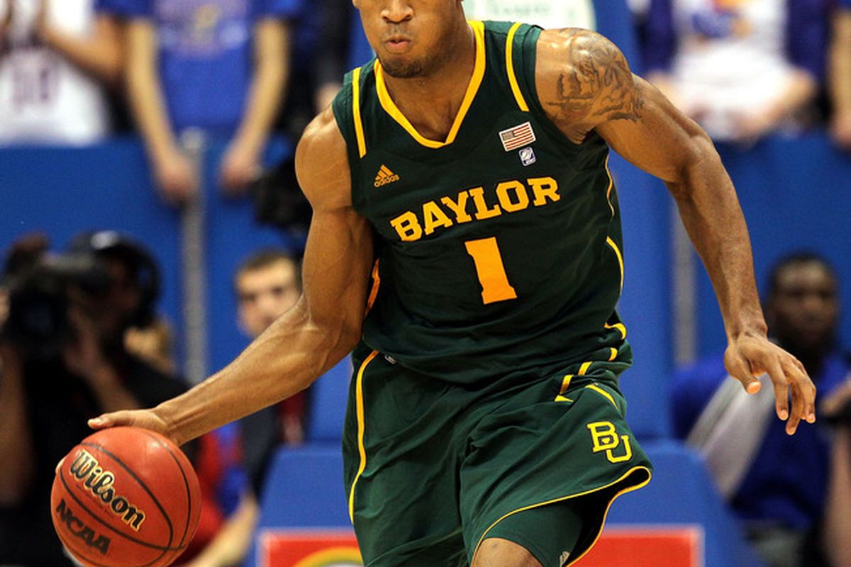 LAWRENCE, KS - JANUARY 16:  Perry Jones III #1 of the Baylor Bears controls the ball during the game against the Kansas Jayhawks on January 16, 2012 at Allen Fieldhouse in Lawrence, Kansas.  (Photo by Jamie Squire/Getty Images)