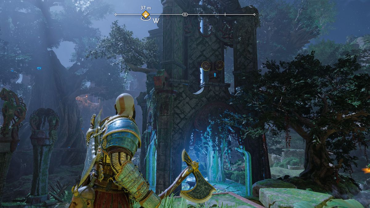 Kratos aims at a Switch in God of War Ragnarok