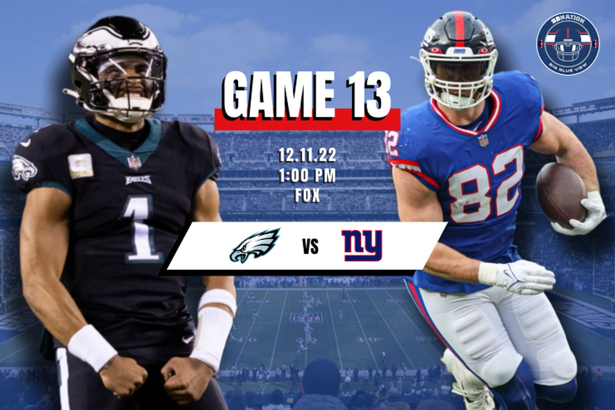 Giants vs. Eagles TV schedule: Start time, TV channel, live stream, odds  for Week 14 - Big Blue View