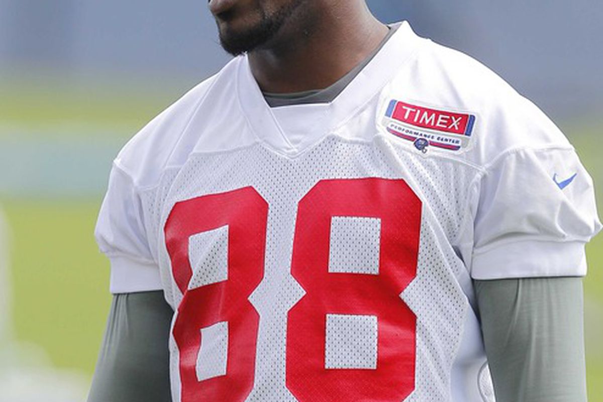 May 23, 2012; East Rutherford, NJ, USA;  New York Giants wide receiver Hakeem Nicks (88) during the Giants OTA at the their training facility. Mandatory Credit: Jim O'Connor-US PRESSWIRE