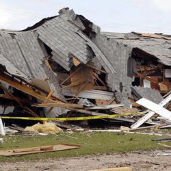 Part of a destroyed nursing home that resulted from an explosion at the West Fertilizer plant, on Sunday, April 21, 2013, in West, Texas. The massive explosion at the West Fertilizer Co. Wednesday night killed 14 people and injured more than 160. 