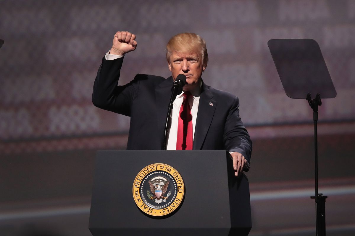 President Trump at annual NRA meeting in Atlanta, April 2017