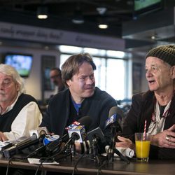 Andy Murray, left, and Jan Vogler with Bill Murray. | Ashlee Rezin/Sun-Times