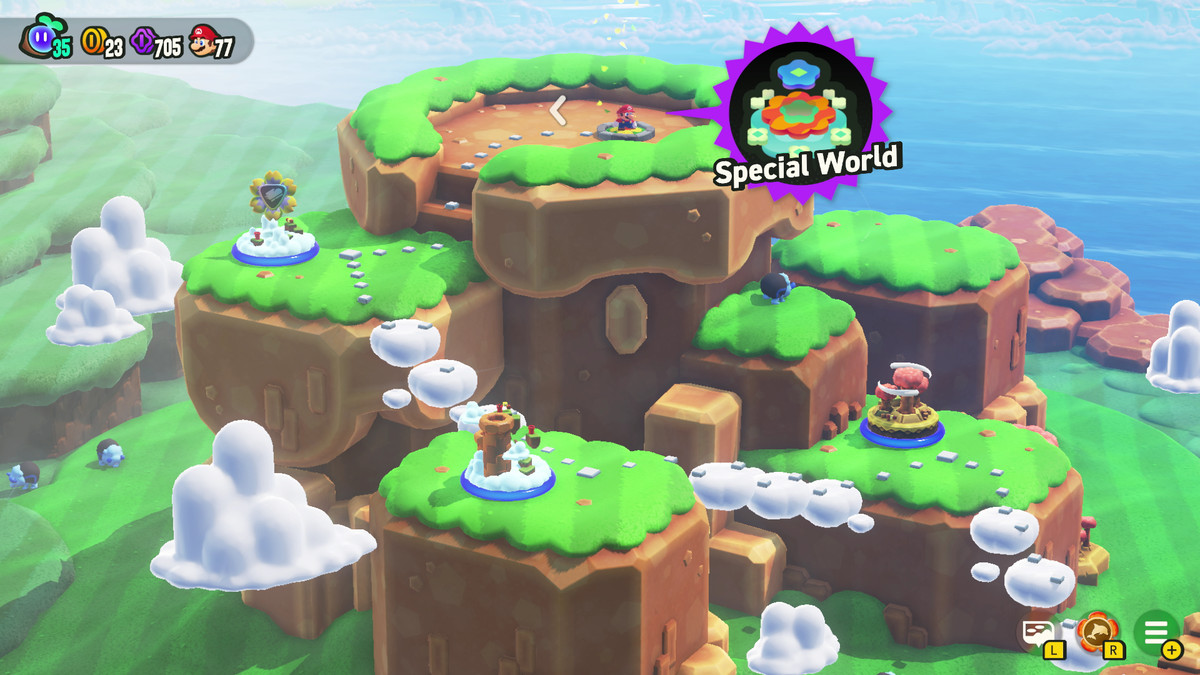 Super Mario Bros. Wonder entrance to the Special World from W1 Pipe-Rock Plateau