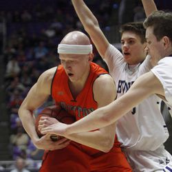 Brighton held on for a 65-56 victory over Hunter in the 5A boys state basketball quarterfinals at the Dee Events Center in Ogden Wednesday, Feb. 25, 2015.