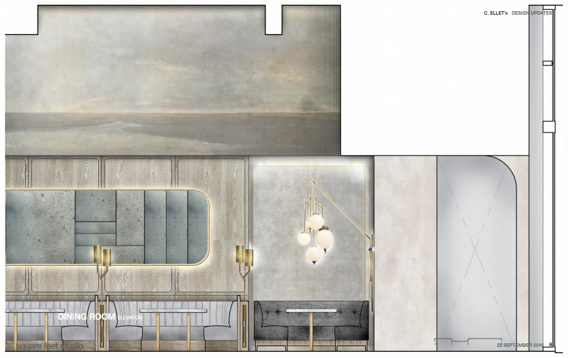 A rendering of the dining room at C. Ellet’s.