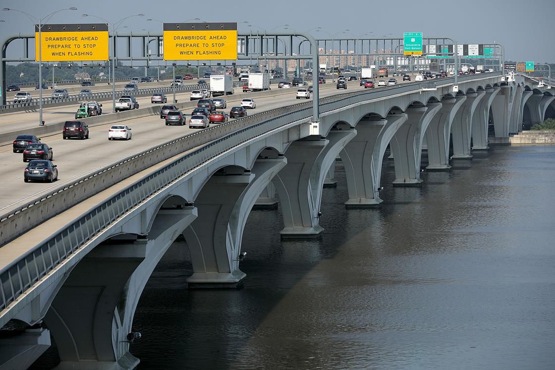 A bridge full of cars