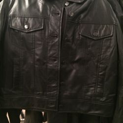 Leather jacket, size 6, $300 (was $1,495)