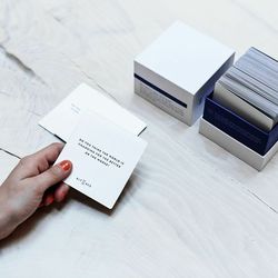 Conversation cards are used during the store's invite-only monthly supper clubs, where around 10 or 12 creatives from various fields eat and mingle. Carroll hints that a few collaborations have even begun at her dinners, though she can't tell us what just