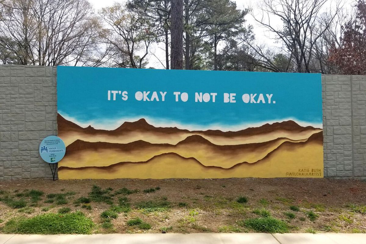 A photo of a new mural along PATH400 in Buckhead. 