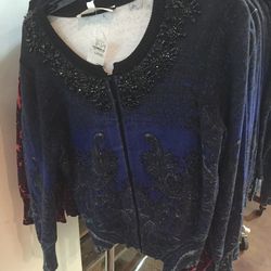 Blue paisley cardigan, $95 (was $238)