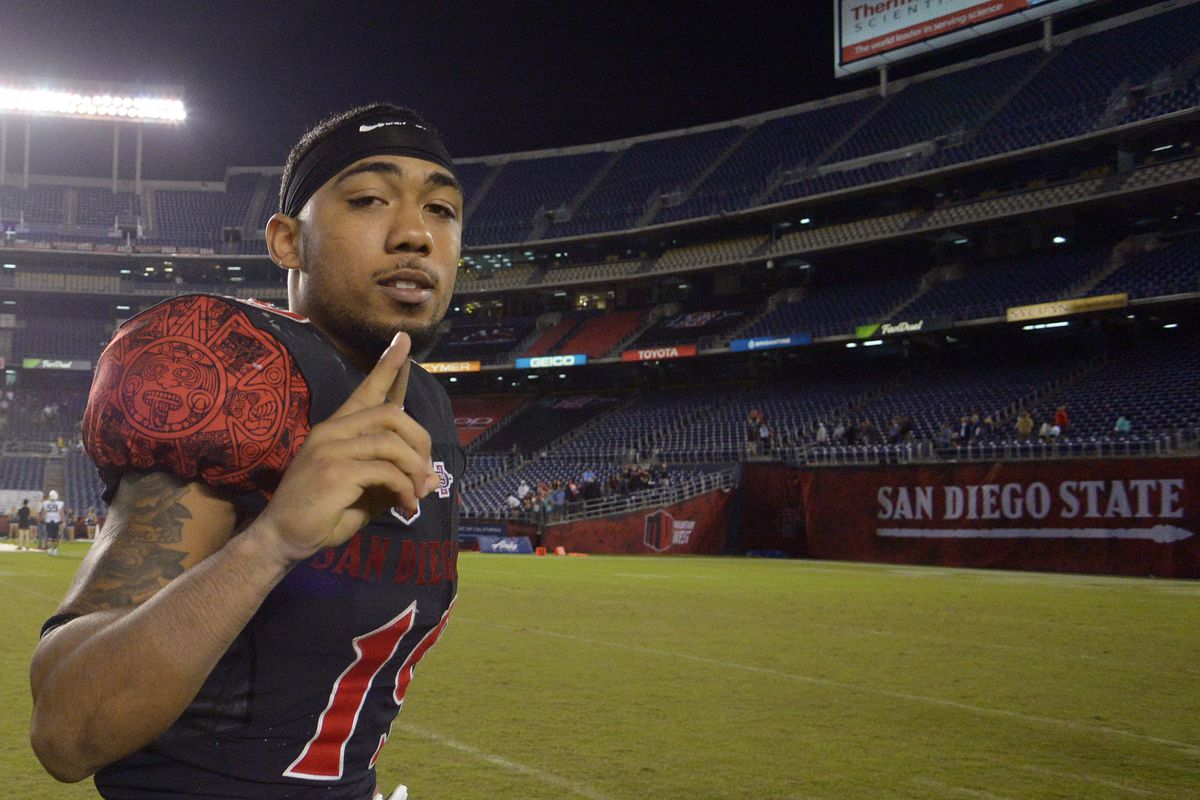 Donnel Pumphrey gives a nod to the camera after beating Utah State at home.