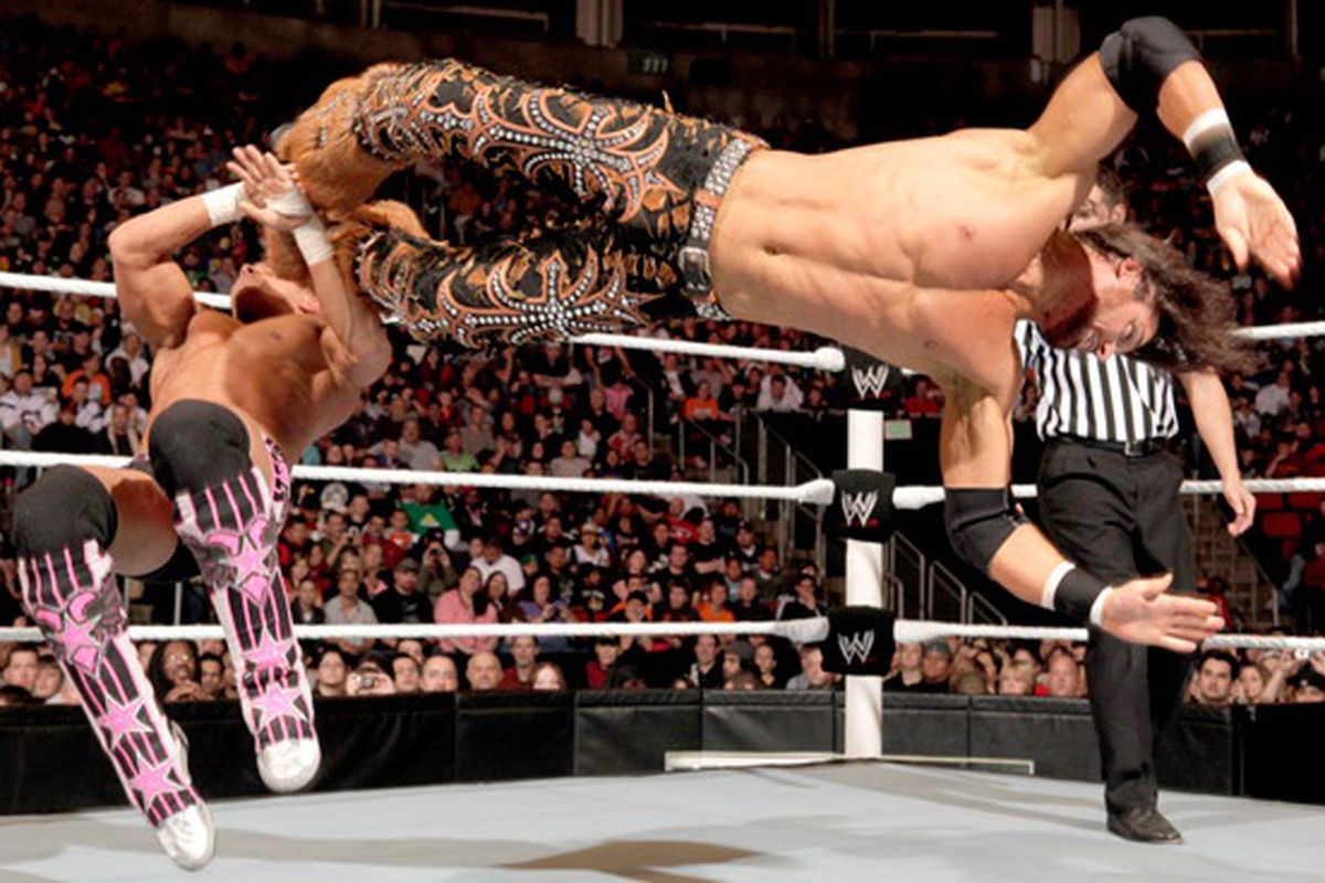 John Morrison hit Tyson Kidd with a dropkick during their match on Monday N...