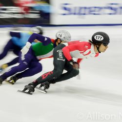 Team Canada qualified for the 5000m relay finals at the 2016 ISU World Cup Short Track at the Utah Olympic Oval, Nov 11, 2016.