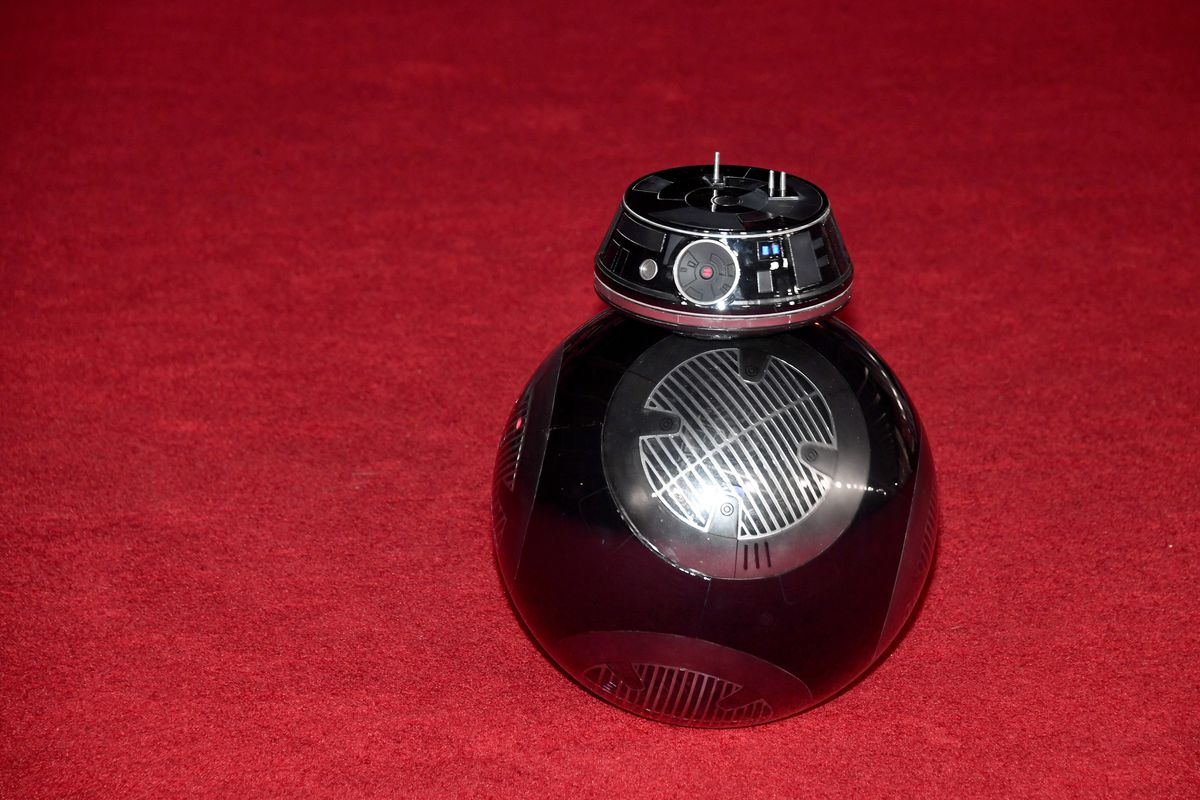 “Star Wars” robot BB-9E at the red carpet premiere of “The Last Jedi.”