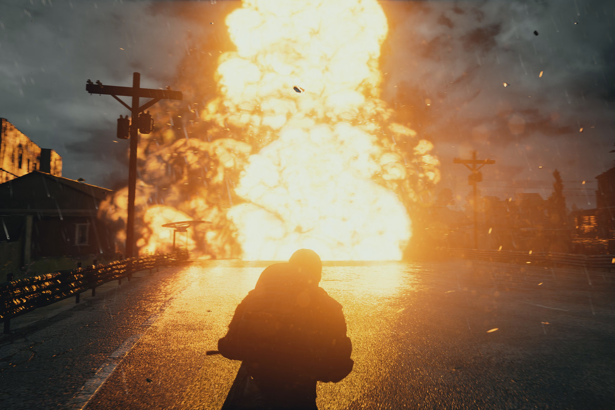 PlayerUnknown’s Battlegrounds - big explosion in the middle of a street
