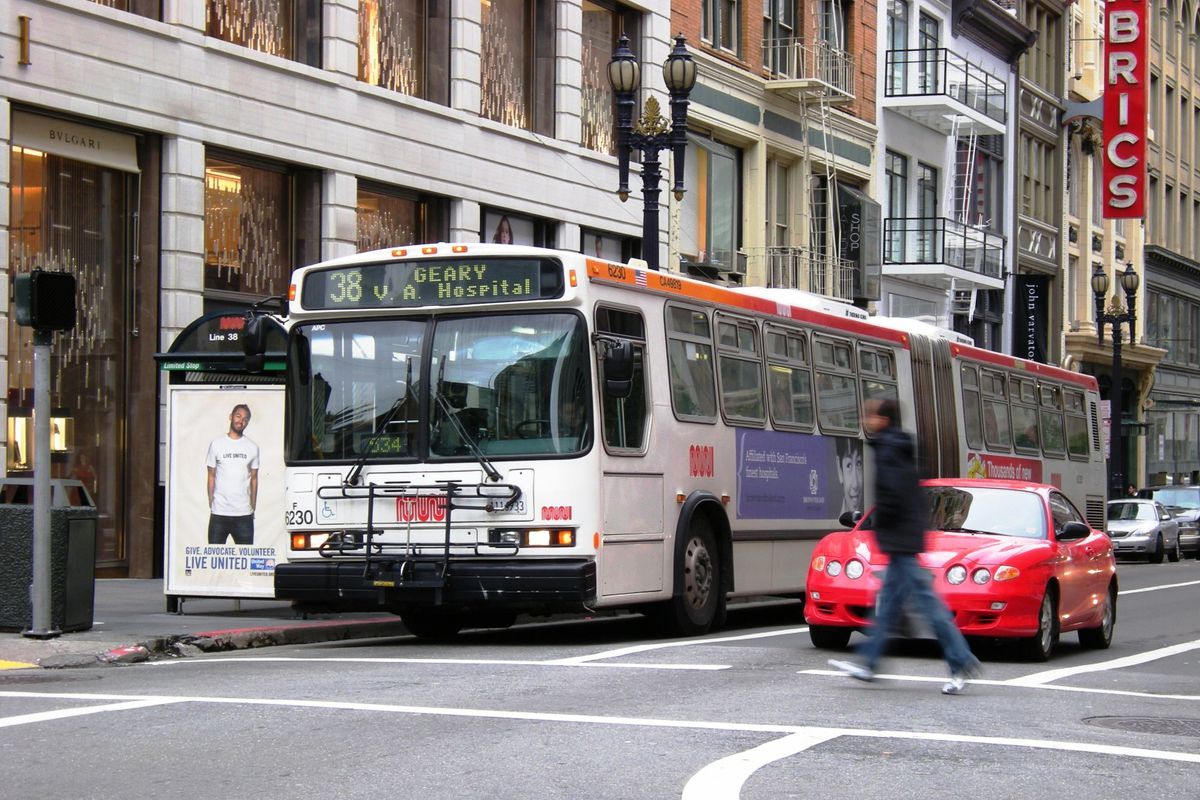 The 38 Geary outbound downtown.