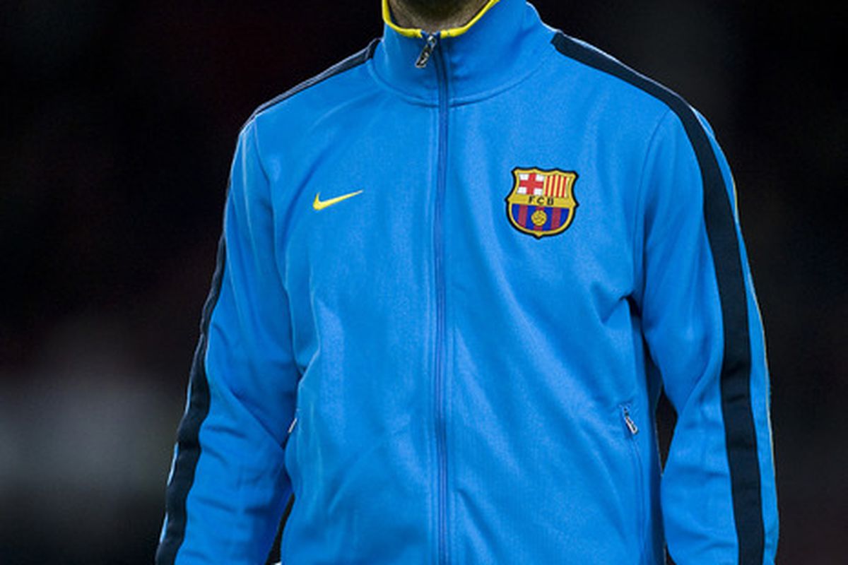 BARCELONA, SPAIN - DECEMBER 03:  Cesc Fabregas of FC Barcelona looks on prior to the La Liga match between FC Barcelona and Levante UD at Camp Nou on December 3, 2011 in Barcelona, Spain. FC Barcelona won 5-0.  (Photo by David Ramos/Getty Images)