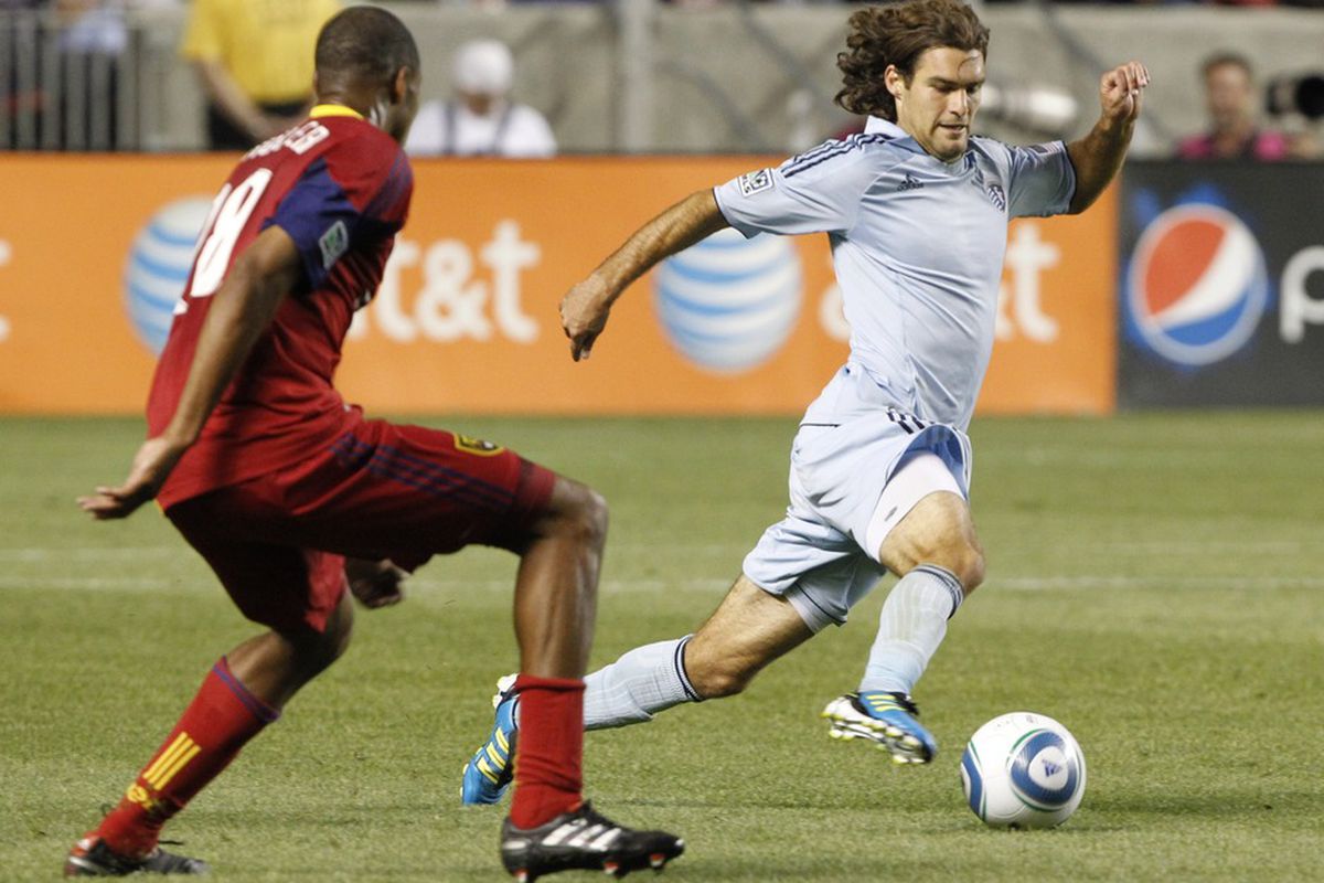 Sporting Kansas City midfielder Graham Zusi would appear to have many of the qualities new USMNT coach Jurgen Klinsmann demands from his midfielders. (Photo by George Frey/Getty Images)