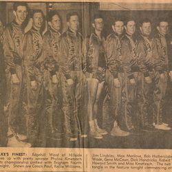 An old newspaper photo shows the Edgehill Ward of the Hillside Stake (Salt Lake CIty) basketball team. This squad finished second in the All-Church tournament in 1948 and 1953.