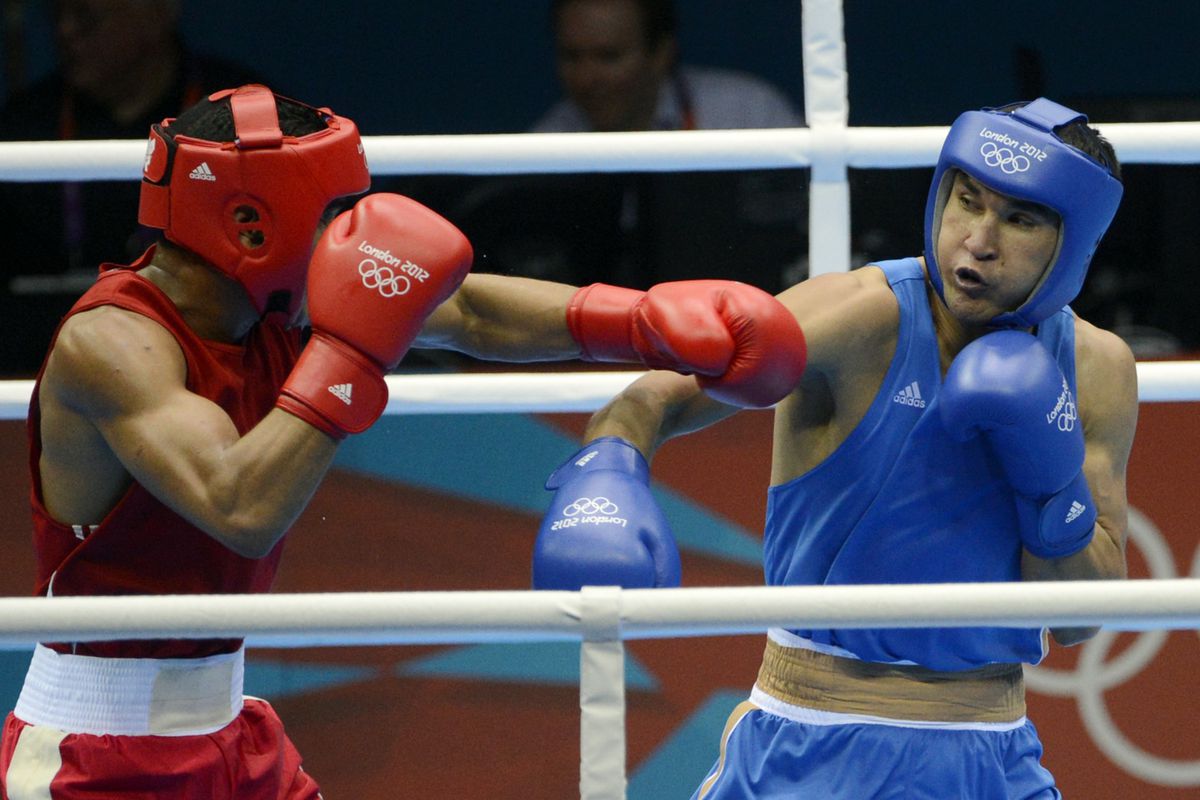 Serik Sapiyev of Kazakhstan put on a class display against Great Britain's Freddie Evans to win the welterweight gold medal in London. (Photo by Richard Mackson-USA TODAY Sports)
