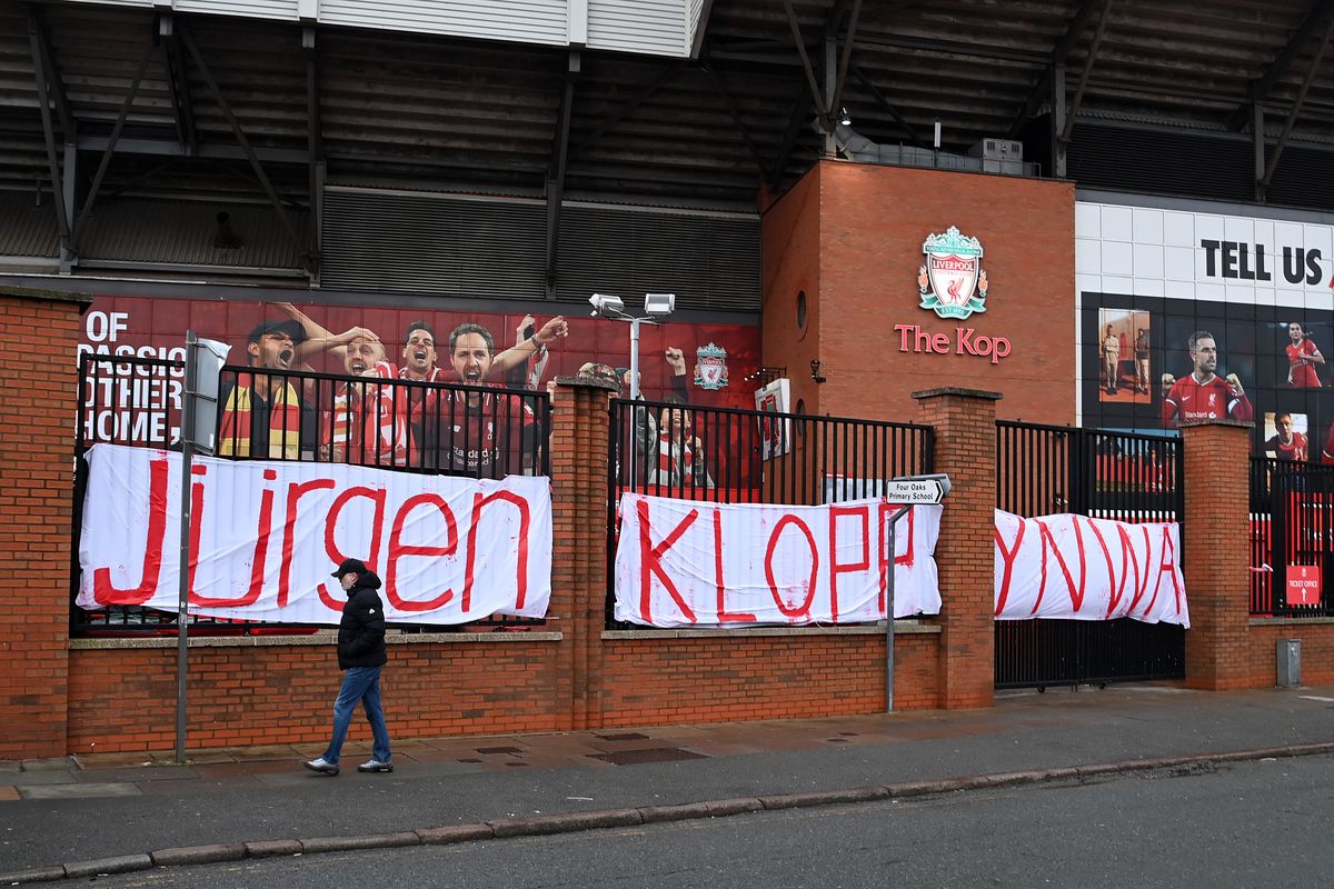 Fans Leave Messages Of Support For Jurgen Klopp Outside Anfield