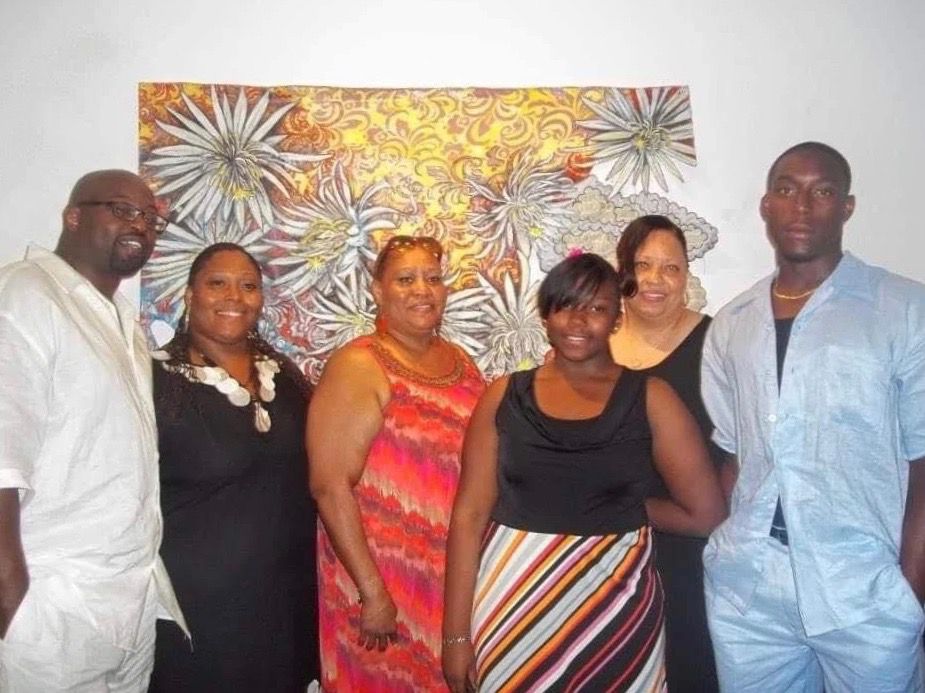 “Joseph was somebody’s child, somebody’s brother, somebody’s nephew,” Candace Henley, founder of the Blue Hat Foundation, says of the loss of her nephew, Joseph Barbee (far right), to Chicago’s 2021 gun violence. (L-R) His stepfather, James Tucker; mother, Nicole Barbee Tucker; grandmother, Kathy Barbee Morris; sister, Zoraya Logan; and aunt, Sharon Porter.