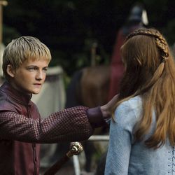 Season 1: This is a clever braid on Sansa. Take note, Pinterest. And Joffrey's Caesar cut is obviously symbolic of...something.