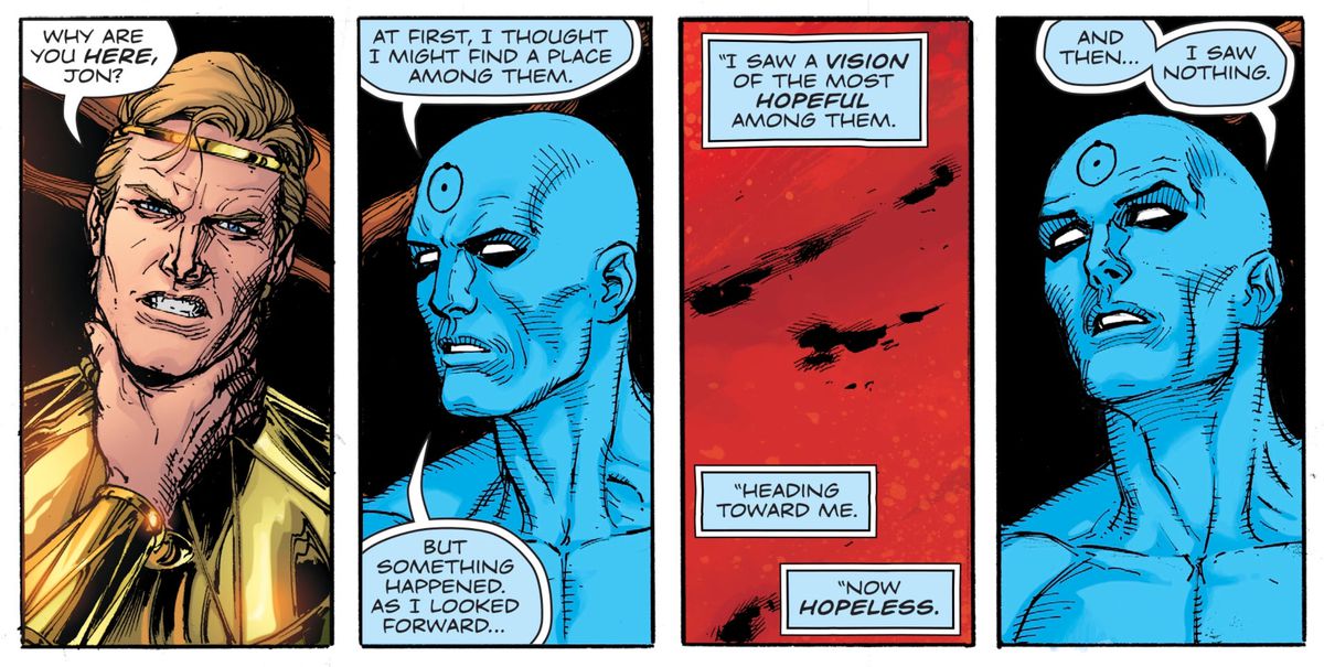 Ozymandias and Doctor Manhattan in Doomsday Clock #7, DC Comics (2018).