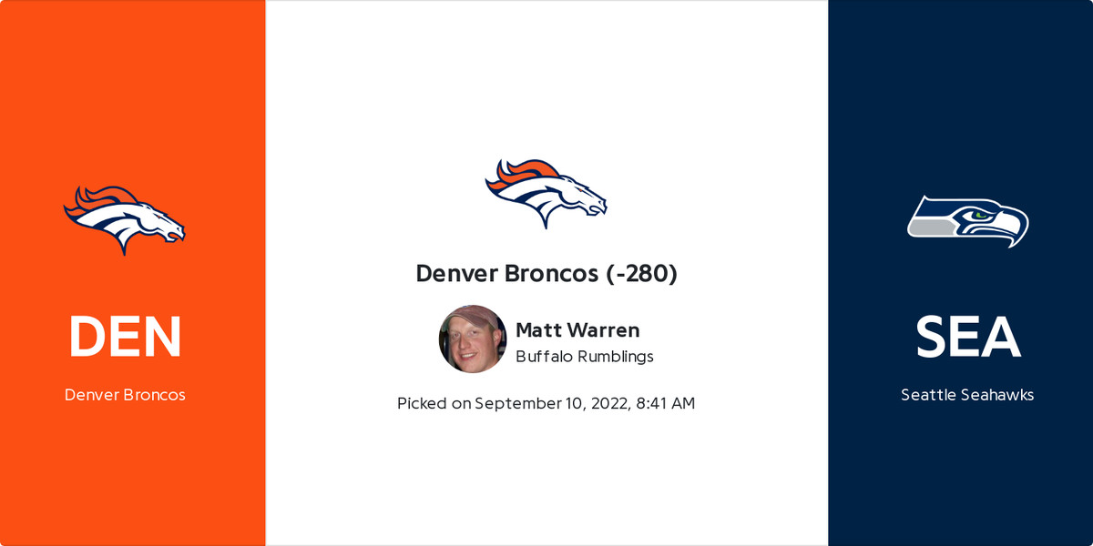 Denver Broncos vs. Seattle Seahawks betting odds NFL Week 1 game