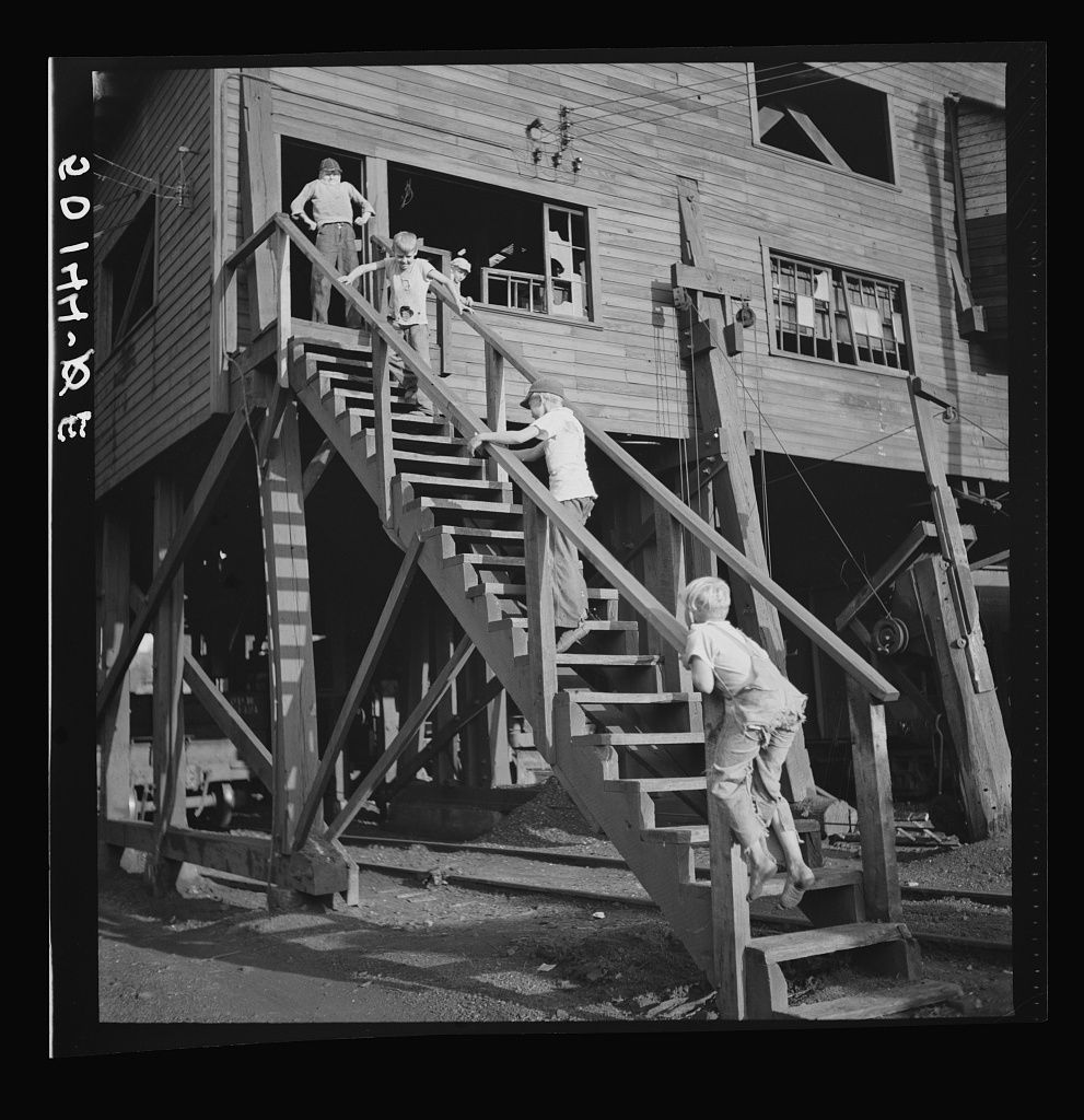 Depression-era kids playing in "undesirable places"